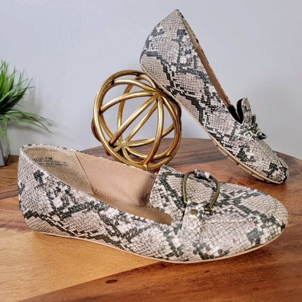 Baretraps Kellye Snakeskin Patterned Women's Loafers Size 8.5
